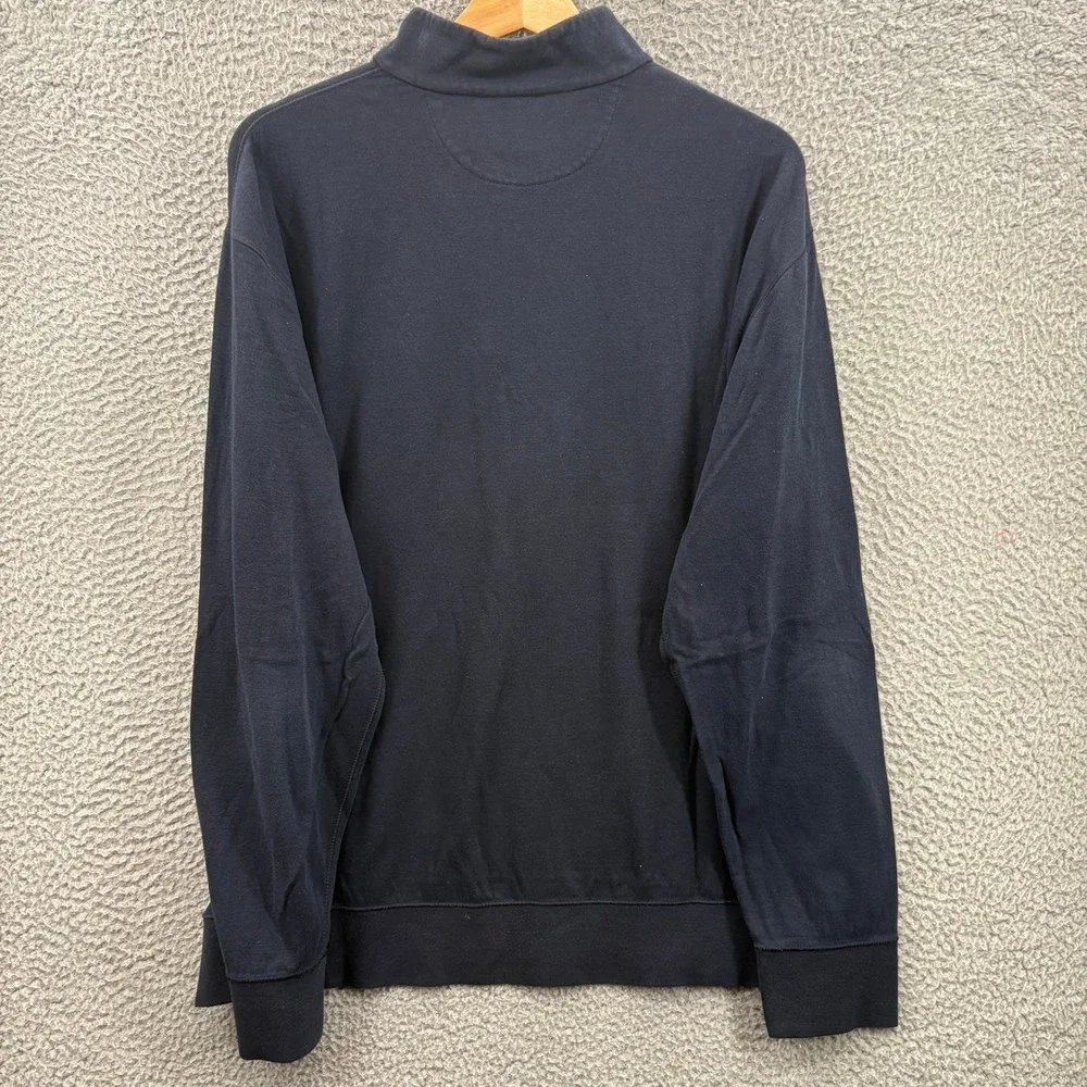 Polo Ralph Lauren Pullover Men XL Navy Blue Performance 1/4 Zip Cotton Blend